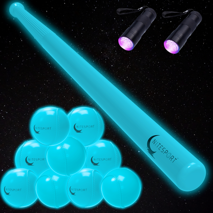 NITESPORT COSMIC MVP GLOW IN THE DARK BASEBALL BUNDLE (AQUAMARINE)