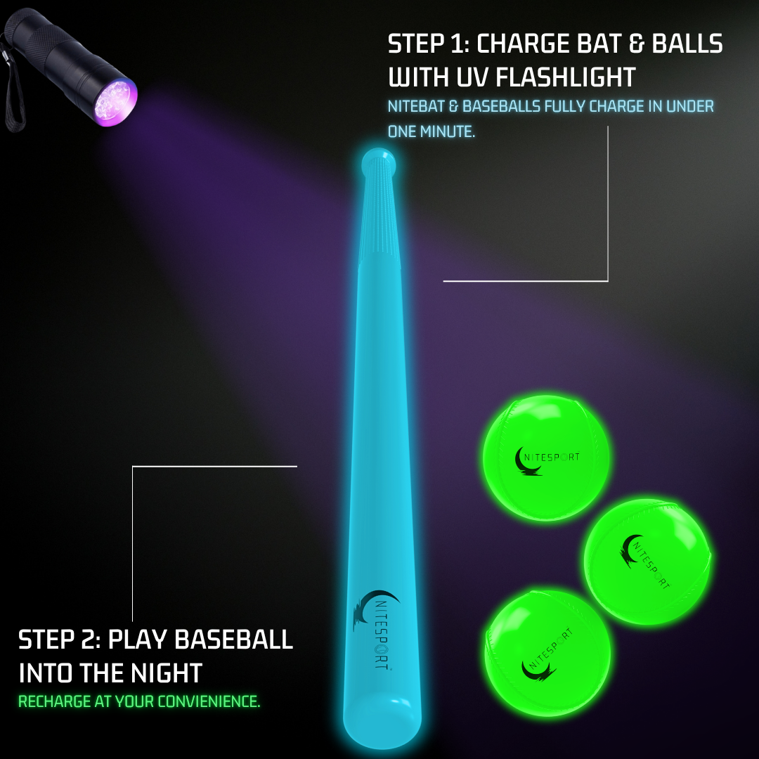 NITESPORT ULTIMATE COSMIC MVP GLOW IN THE DARK BASEBALL BUNDLE