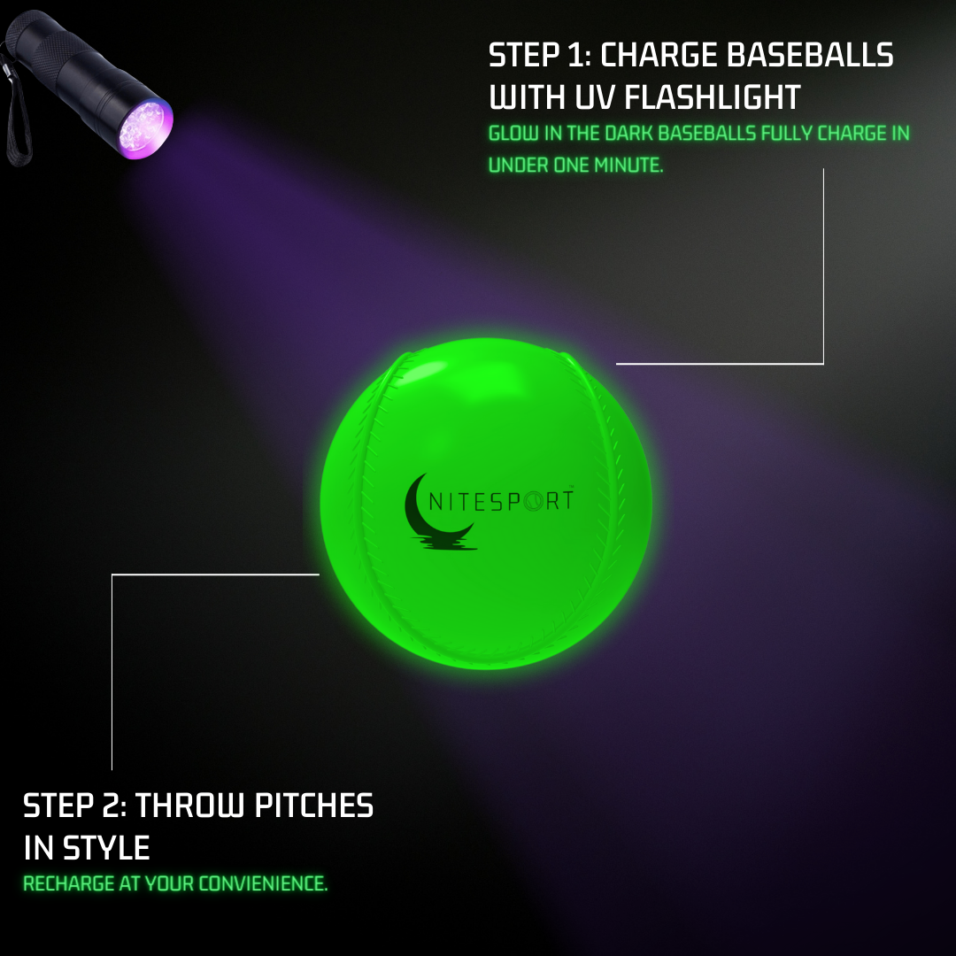 NITESPORT GLOW IN THE DARK BASEBALL SET 6PK - ELECTRIC LIME