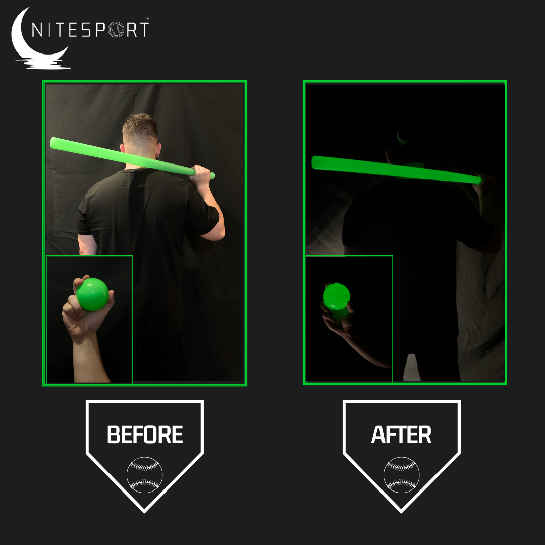 NITEBAT SET W/ 3 GLOW IN THE DARK BASEBALLS BUNDLE - ELECTRIC LIME