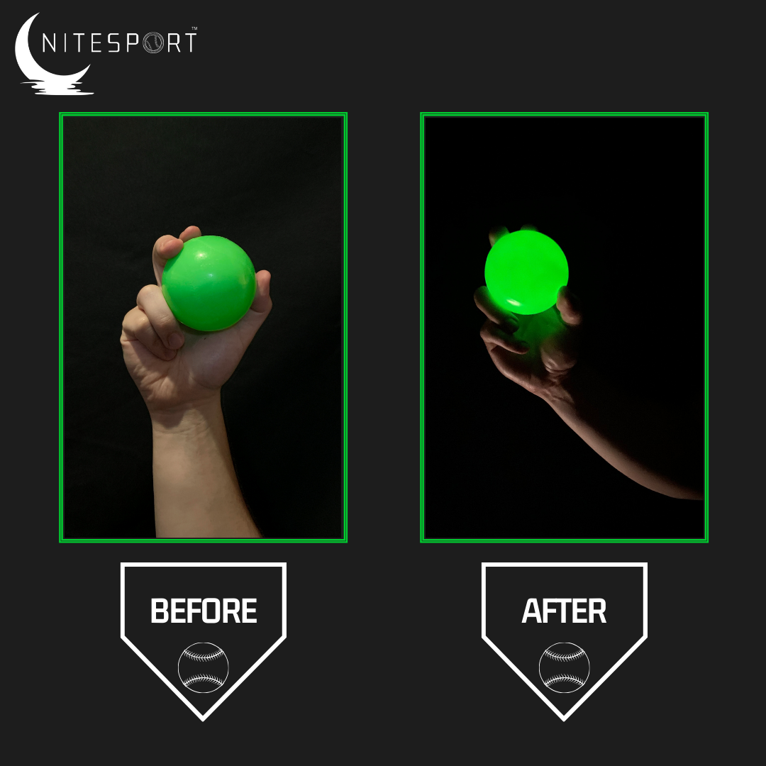 NITESPORT GLOW IN THE DARK BASEBALL SET 6PK - ELECTRIC LIME